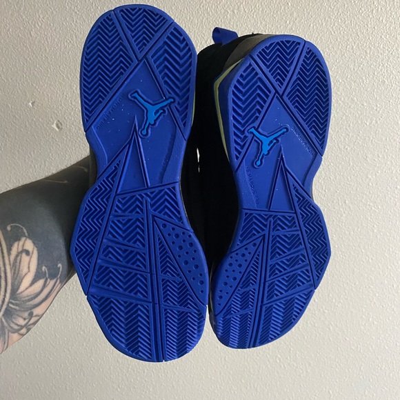 Black and Blue Air Jordan Sneakers - Picture 3 of 5